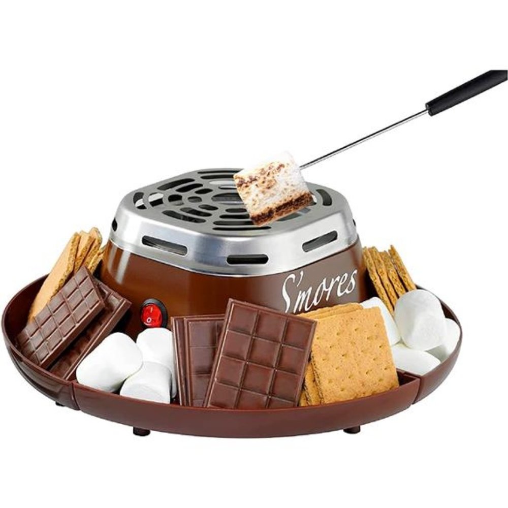 Indoor Electric S'mores Maker - Smores Kit - 4 Compartment Trays - Movie Night